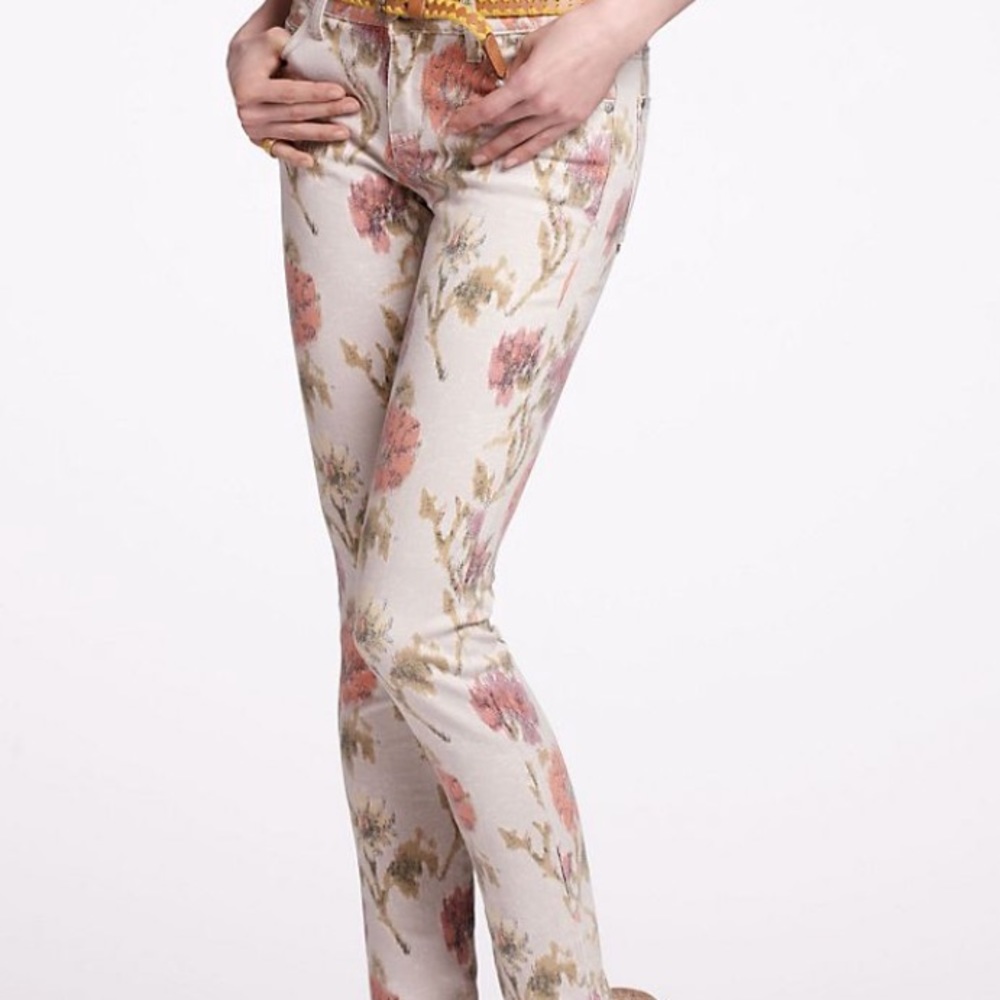 Anthropologie Floral Jeans - Picture 2 of 7